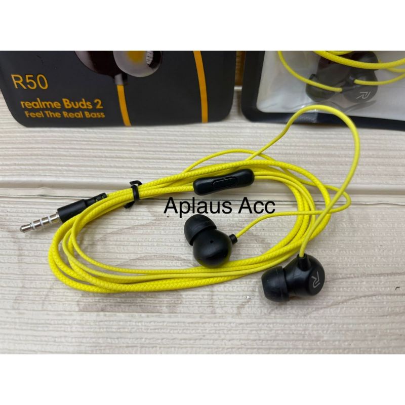 Handsfree  Earphone Realme + Mic R50 Headset R-50 [ BES SELLER ]