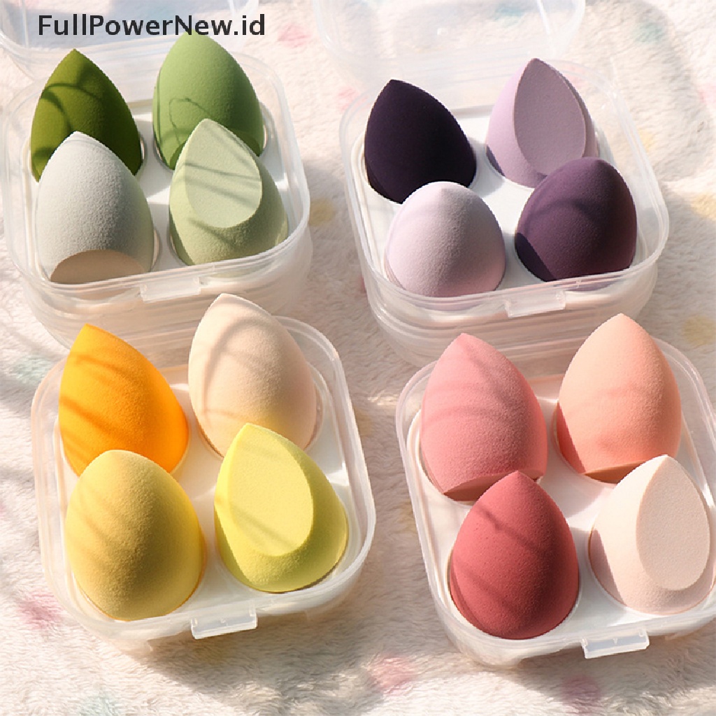 Power 4pcs/box Spons Puff Makeup Wajah Untuk Foundation Kosmetik Bedak Blush Blender ID