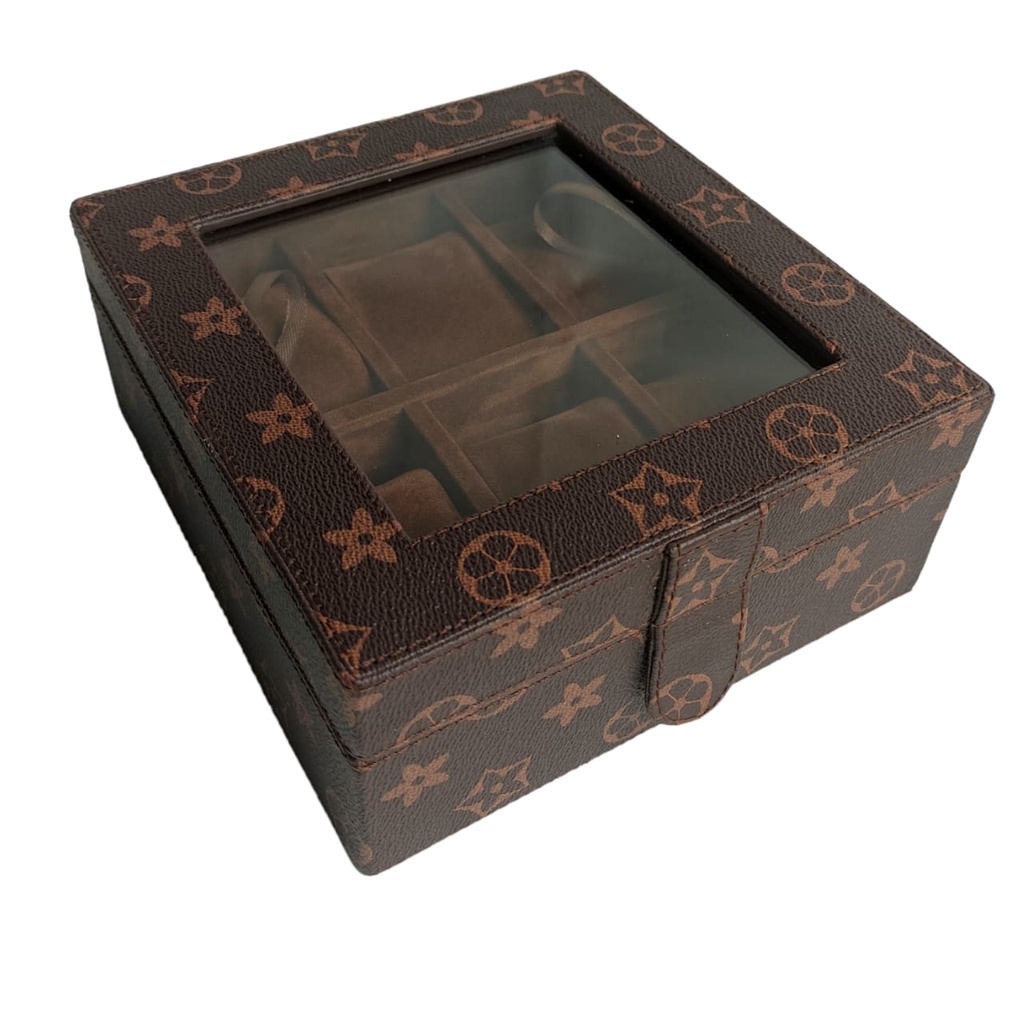 Diskon 50% Kotak Tempat Jam Tangan isi 6 Jumbo / Large Size Watch Box Organizer 6 Slot Leather / Box Jam