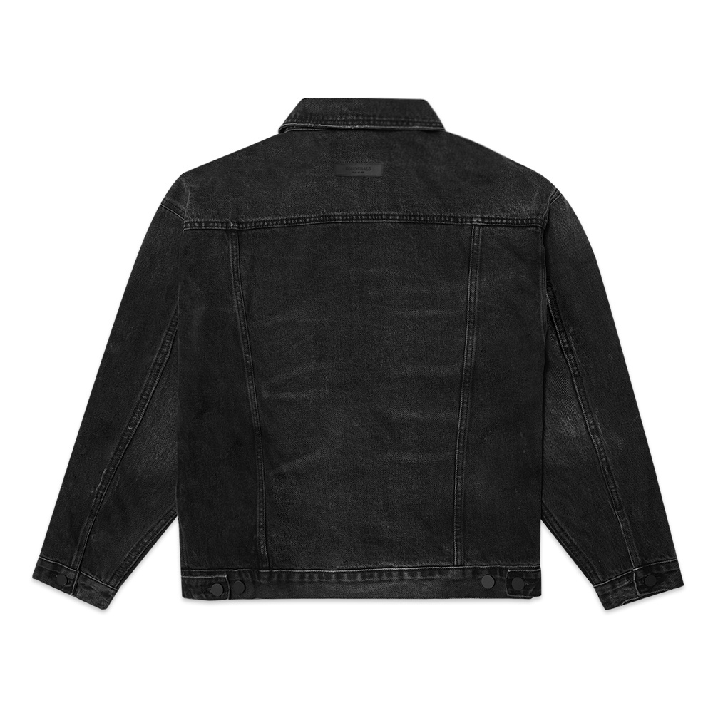 FOG Essentials Trucker Denim Jacket Faded Black