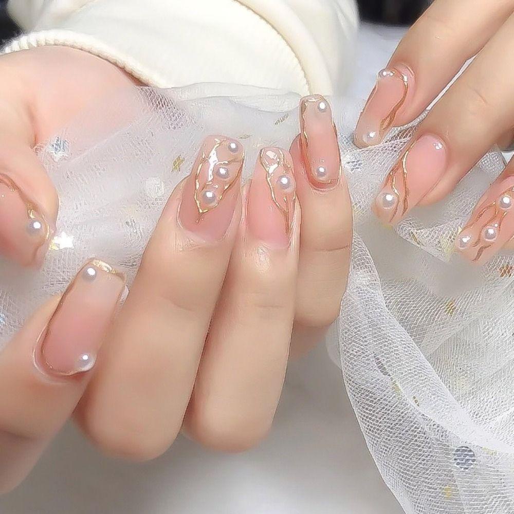 Agustina Mutiara Aksesoris Kuku 3D Perhiasan Gaya Jepang Resin Putih Murni Creamy white Nail Art Ornamen