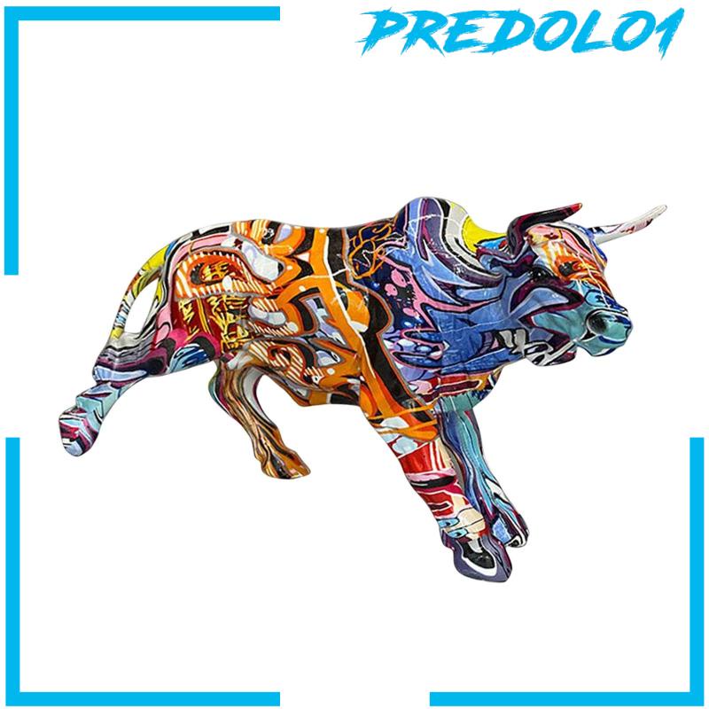 [Predolo1] Patung Banteng Graffiti Artwork Animal Untuk Meja Dekorasi Rumah Hadiah Pindah Rumah