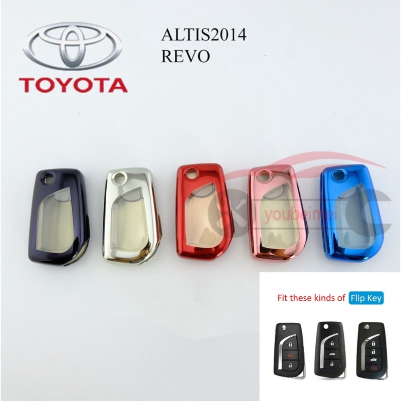 1pcs/case Kunci Mobil TOYOTA TPU car key cover holder Gantungan Kunci Untuk TOYOTA ALTIS REVO fortuner innova rav4 reiz key bag box keyring