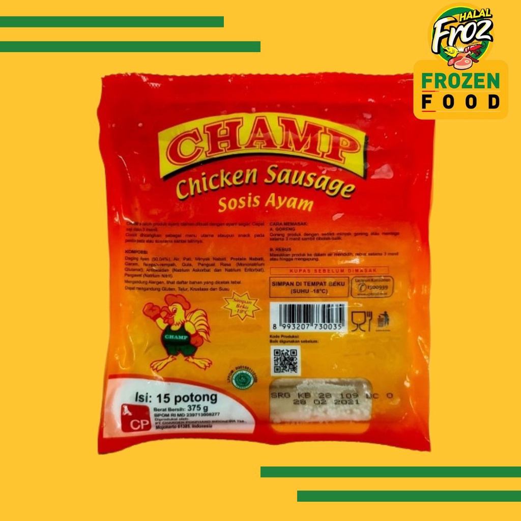 

Champ Sosis Ayam isi 15pcs 375gr Ciputat InstantSameday Ready