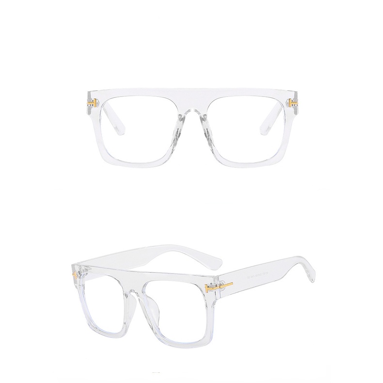 Kacamata Anti Radiasi Untuk Wanita/Pria Anti Blue Light Square Retro Frame Blue Light Coated Anti Rad Eyeglasses