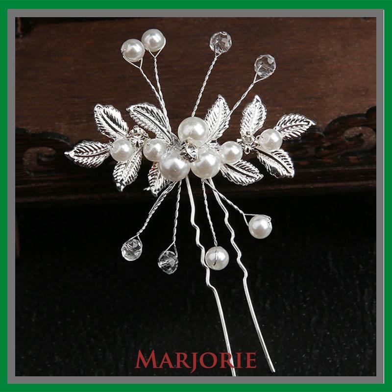 Hairpin Tusuk Konde Hairpiece Hiasan Sanggul Rambut Aksesoris Pengantin Bridal Wedding-MJD