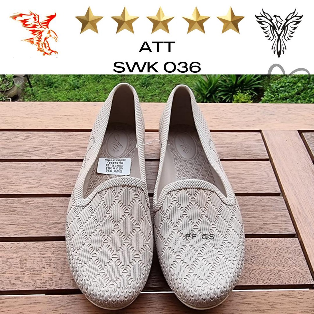 Sepatu Slip ON Wanita ATT SWK 036 Karet Lentur Anti Air Trendy 37-40