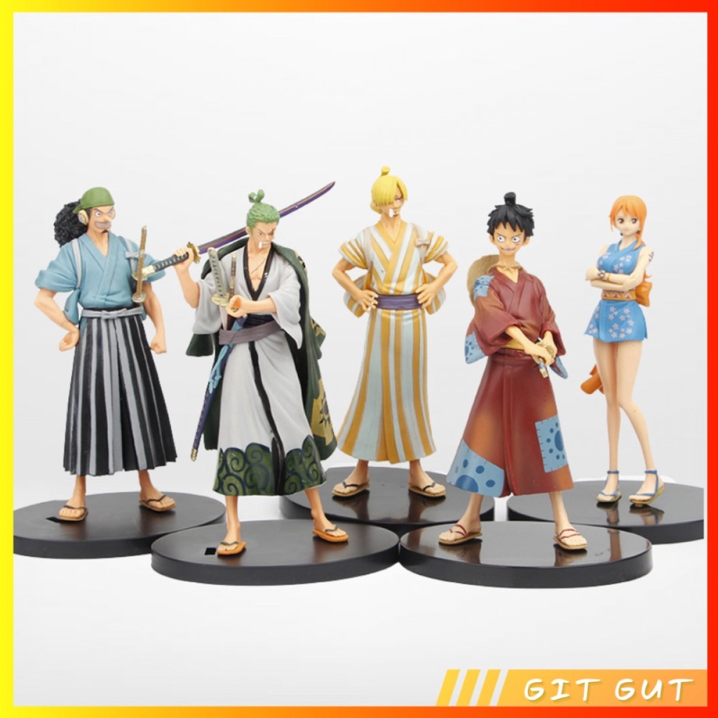 Action Figure One Piece Monkey D Luffy Zoro Sanji Usop Nami Wano