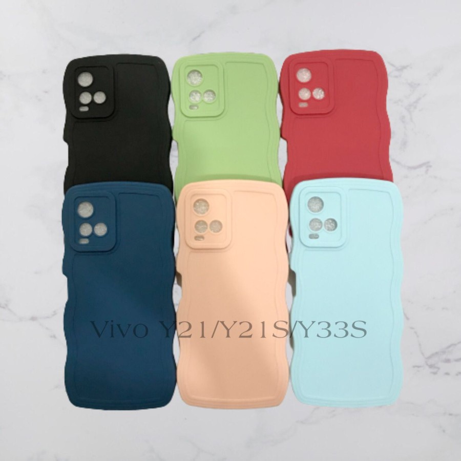 SOFTCASE VIVO Y21/Y21S/Y33S // SOFTCASE  SILIKON GELOMBANG WARNA PRO CAMERA // SOFTCASE GA - BDC