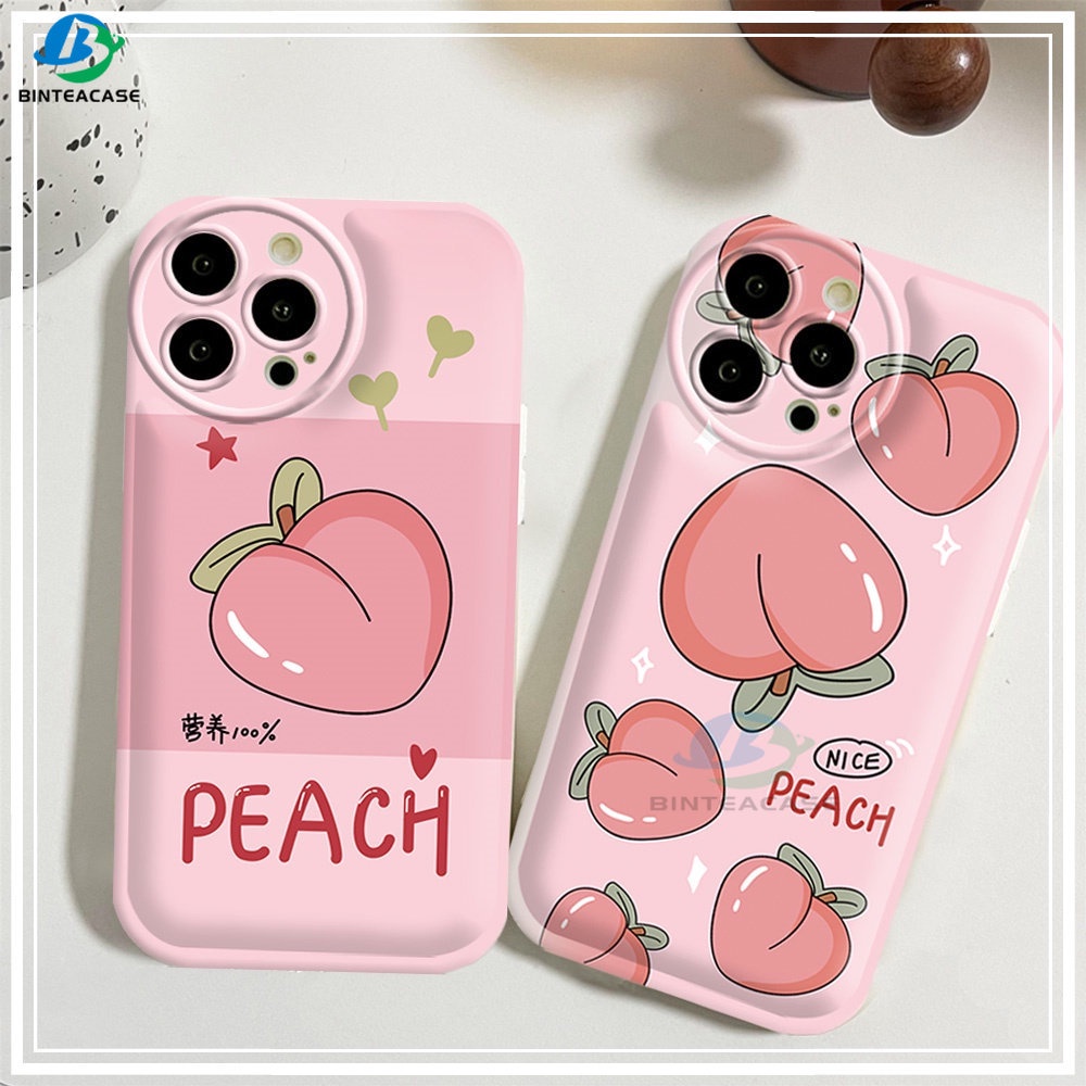 Casing hp Oppo A77S A57 A16 A16S A54S A16K A17 A5S A12 A3S A12E A92 A52 F1S A53 A33 A31 A9 A5 A15 A15S A54 F9 C1 A11K Summer Peach Silikon Airbag Case Binteacase