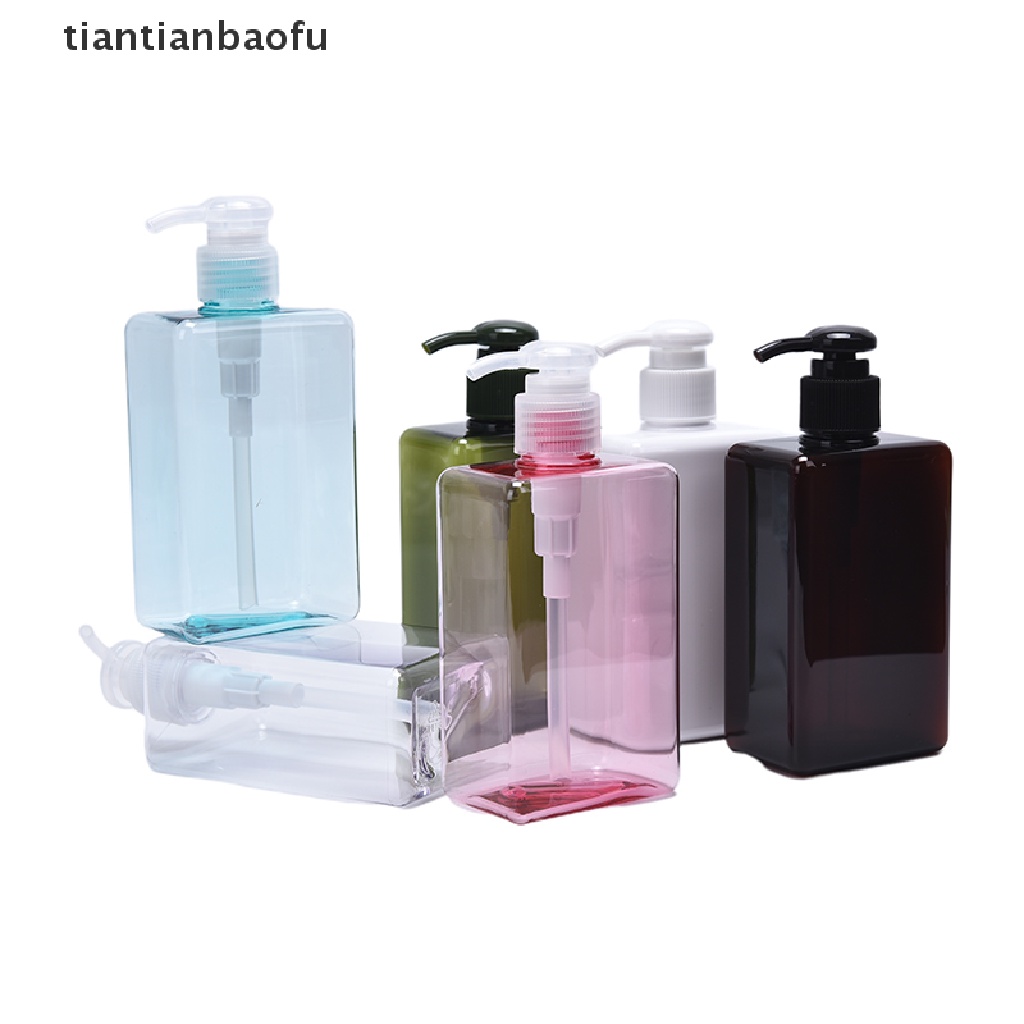 [tiantianbaofu] 280ml Botol PET Emulsi Kosong Transparan Plastik Cair Shampoo Sub bottling Butik