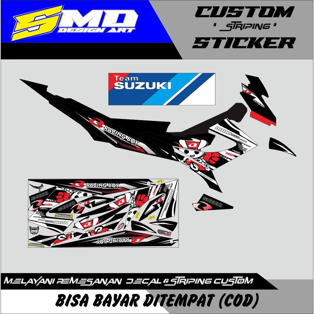 STRIPING VARIASI RACING BOY SATRIA FU FL 2013-2015 FACELIF
