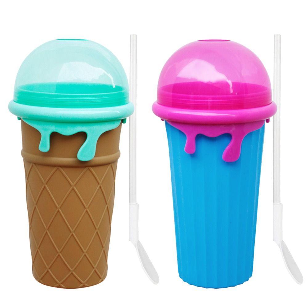 Chookyy Smoothies Cup Quick-Frozen Summer Ice Cream Slushy Maker Botol Air Minum Smoothie Pasir Beku Cepat Slushy Maker Squeeze Cup