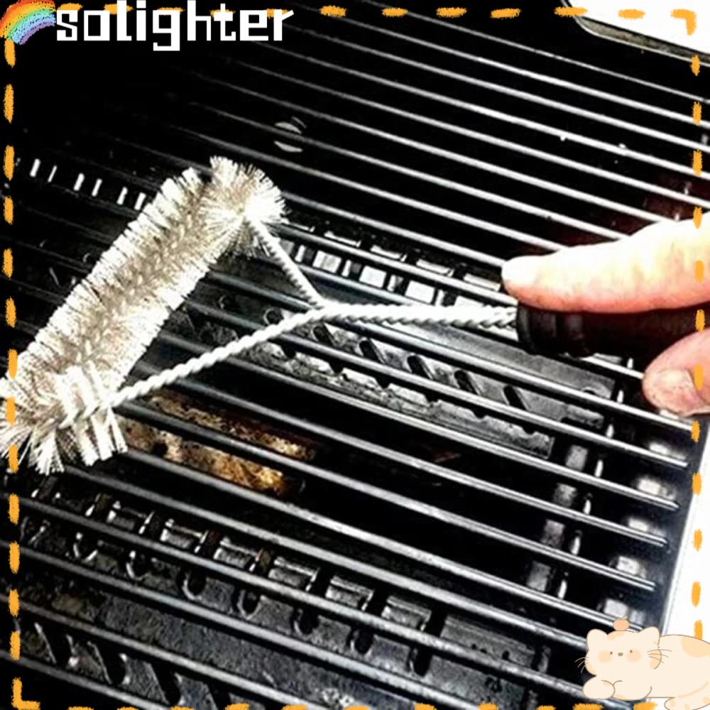 Solighter Sikat Pembersih Memanggang Stainless Steel Aksesoris Dapur BBQ Clean Tool