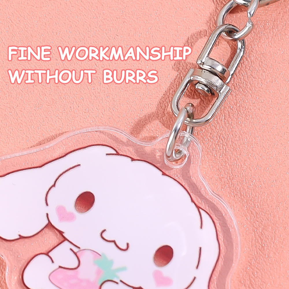 [HOT Sale] Sanrio Wanita Untuk Gantungan Kunci Mobil, Tas Pria Gantungan Kunci Aksesoris Lucu Dua Sisi Transparan Akrilik Keychain Kawaii Keychain Dekorasi Liontin Kreatif Populer