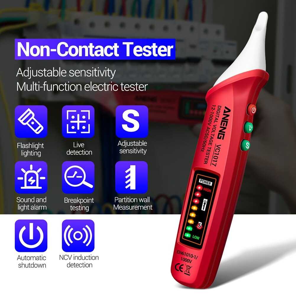 (BISA COD) FTIHSHP  ANENG Tester Non Contact AC Voltage Alert Detector 12V-1000V - VC1017