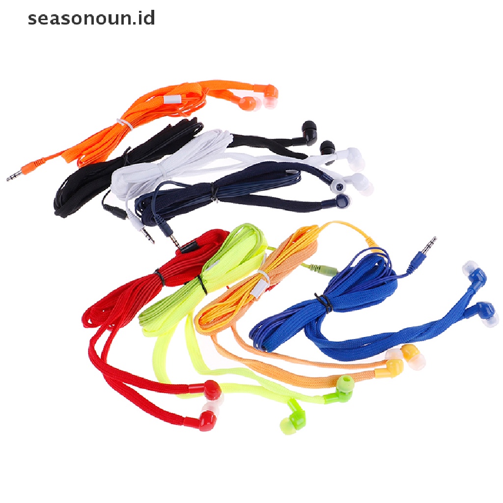 Seasonoun Shoelace Earphone super bass Headphone stereo earbuds Earpiece Lari.