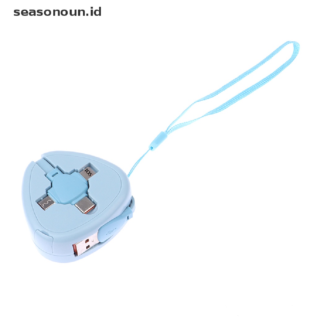 Seasonoun Kabel Charge USB 3in1 6A 120W Untuk Telepon Ditarik Portable Micro USB Type-C Cable Charging Cable.