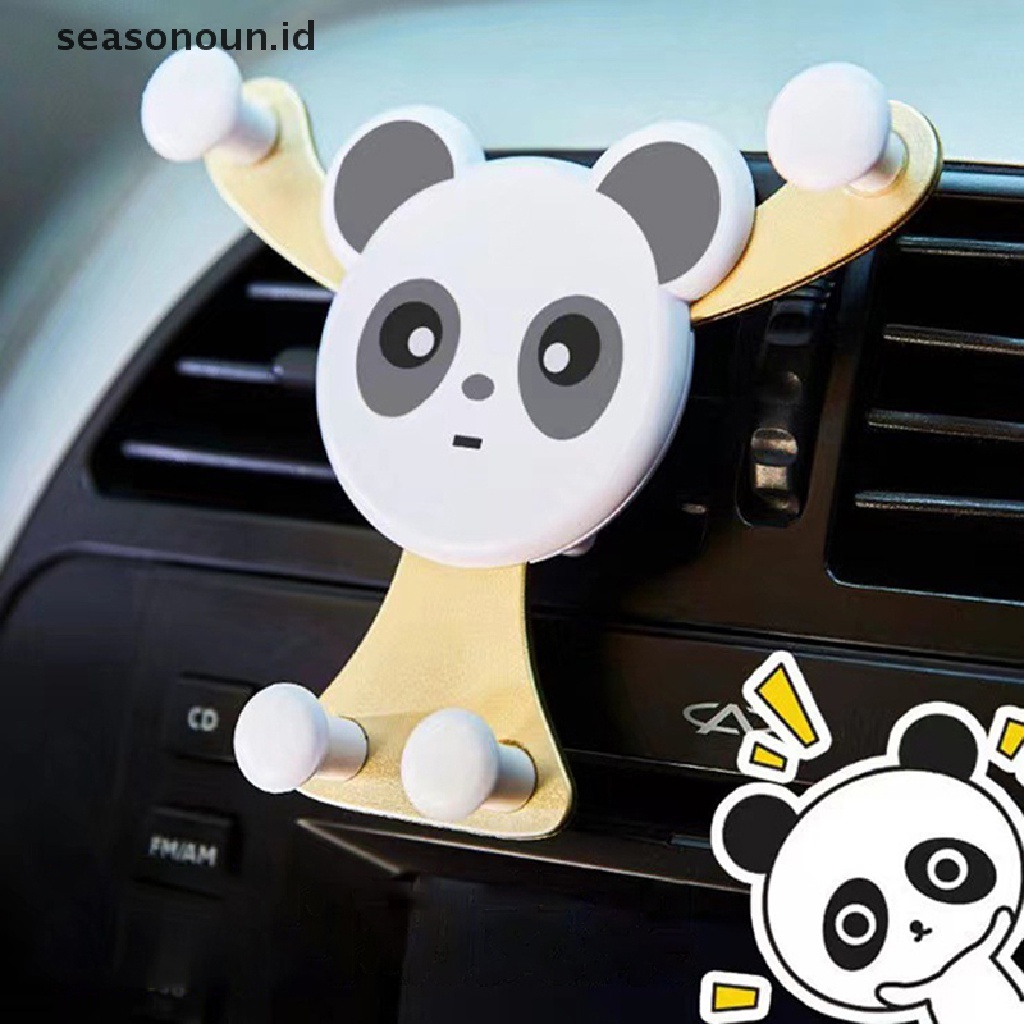 Seasonoun Car Phone Holder Klip Ventilasi Udara Smartphone Stand Gravity Support Mount Untuk iPhone Huawei SamsungXiaomi Universal GPS Stand Di Mobil.