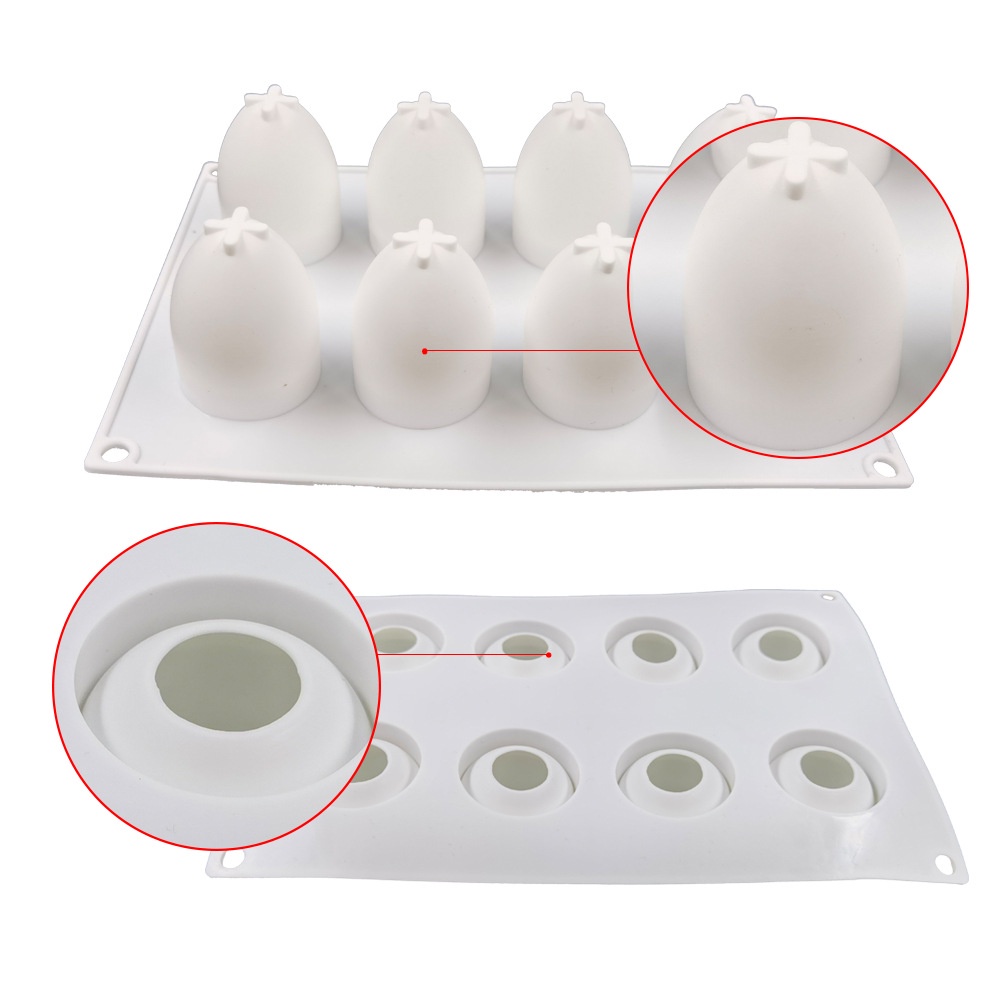 Paskah Tiga Dimensi8 Egg Mousse Silicone Mold diy Egg Silicone Fondant Kue Dessert Mold