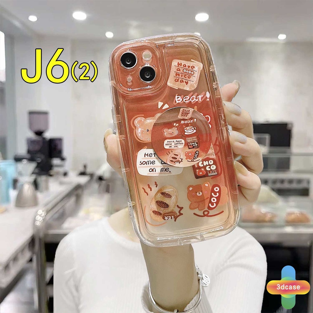 Compatible For Case IPhone 13 12 11 14 PRO MAX 6 7 6S 8 14 Plus X XR XS MAX 11 12 13 Se 2020 6SPlus 7Plus 6Plus 8Plus 14Plus XSMAX Gradual Cartoon Coffee Bear Transparent Soap Case With Stand