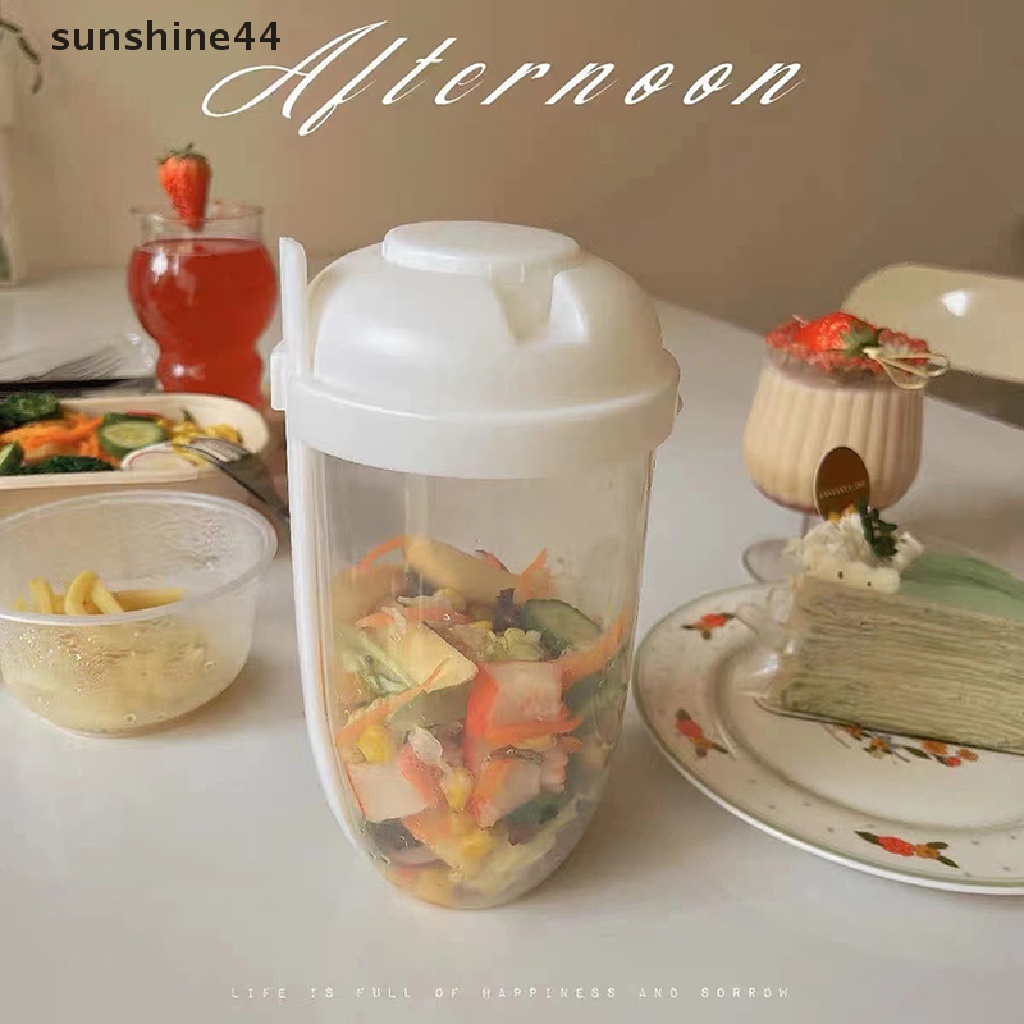 Sunshine Portable Breakfast Oatmeal Cereal Nut Yogurt Salad Cup Container Set Dengan Garpu ID