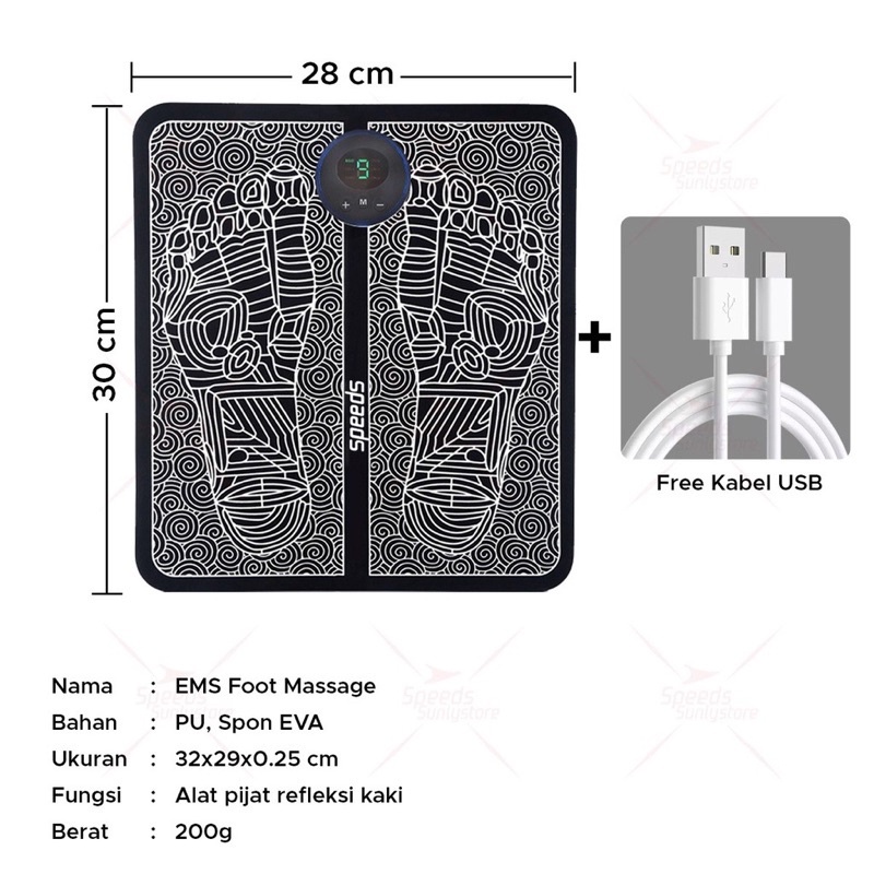EMS Foot Massager Alat Pijat Kaki EMS Pad Mat Listrik