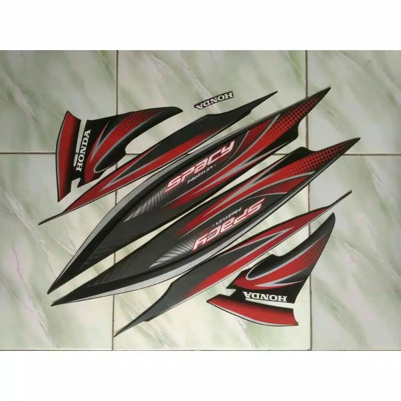 Striping Stiker sticker lis body honda spacy karbu 2011 2012 hitam