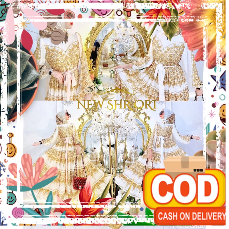 NEW SHR MIDI DRESS CRUTY FULL PURING DAN MAXI DRESS KIDS LD 106 -108 PB 130 ORI SHR 100% / soft gree