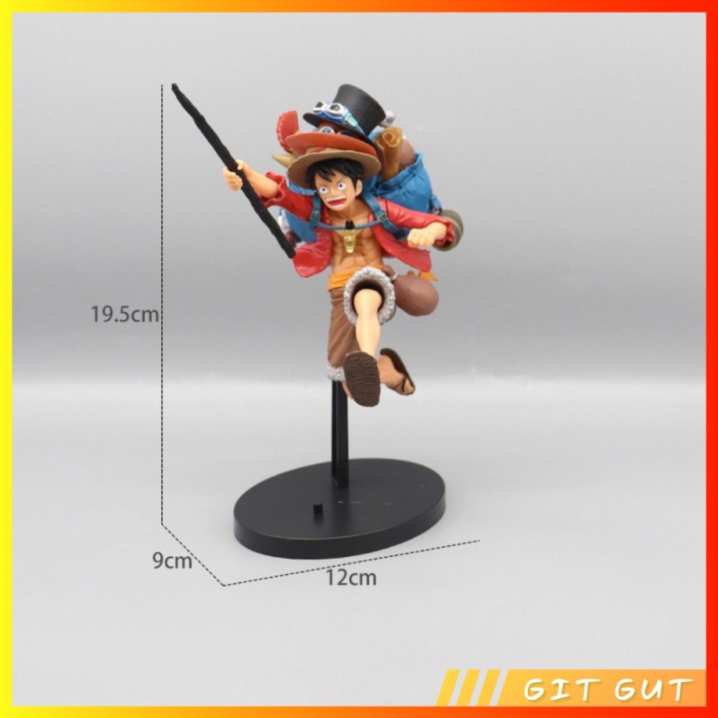 Action Figure Pajangan One Piece Running Monkey D Luffy Ace Sabo