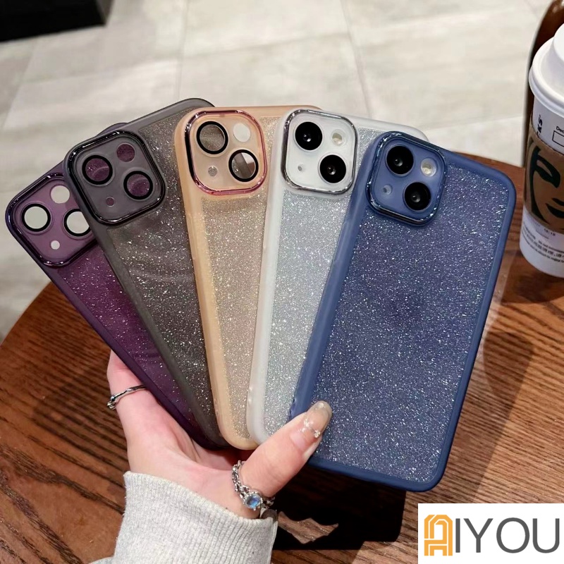 IPHONE Casing Glitter Bening Untuk Iphone14 13 Pro Max12 Mini 11 13Pro 12Pro 11Pro X XS XR 8plus SE 2020 iPhone13 Aksesoris Cover Ponsel