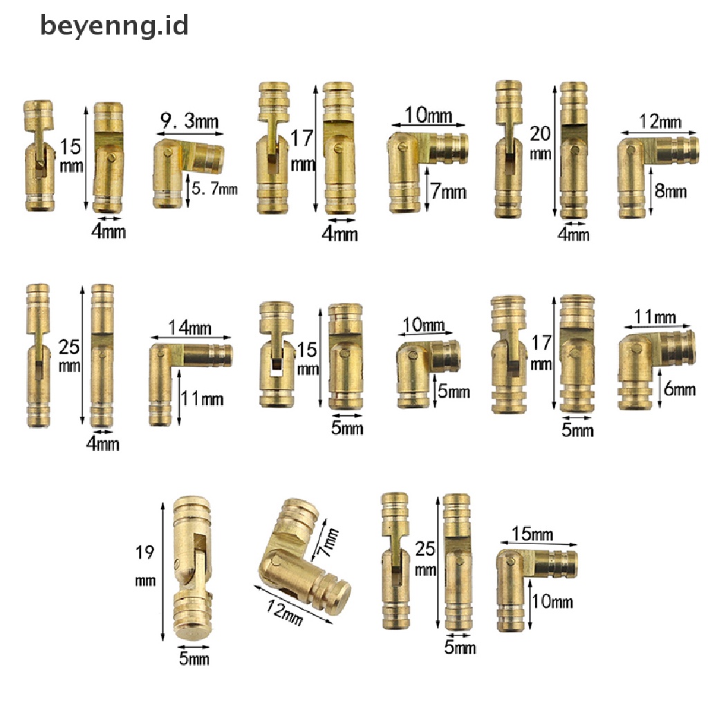 Beyen 10Pcs Kotak Perhiasan Kuningan Tembaga Tersembunyi invisible concealed barrel hinge  Id