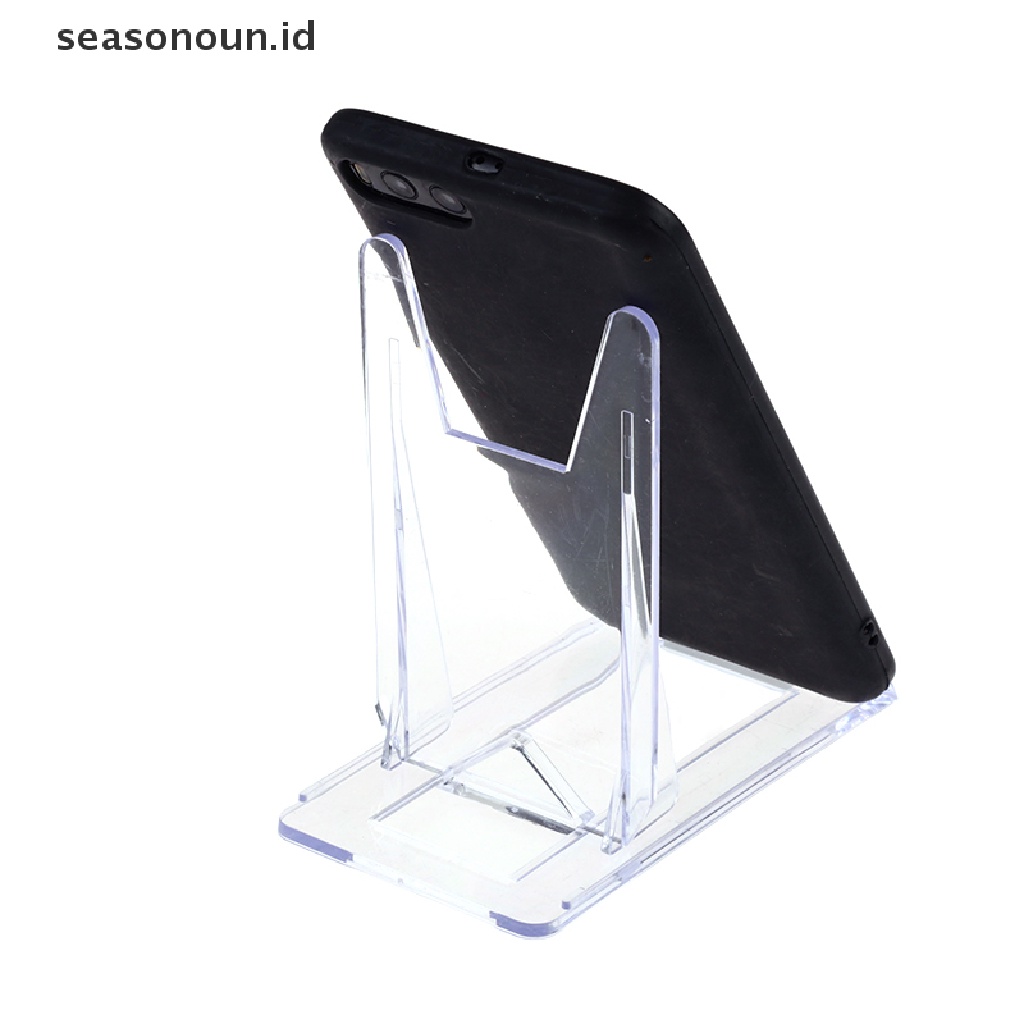 Seasonoun 2Pcs Rak Display Plastik Adjustable Untuk Holder Handphone Bingkai Foto.