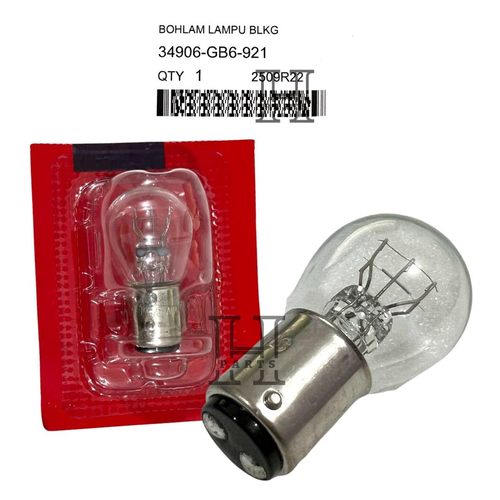 BOHLAM LAMPU BELAKANG BULB TAILLIGHT ALL HONDA MATIK BEBEK SPORT 34906-GB6-921 ASLI ORIGINAL AHM HGP