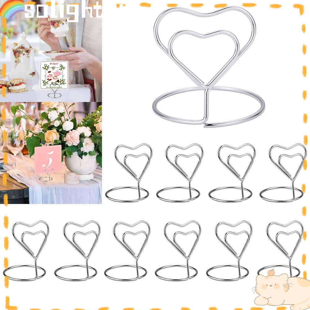 Solighter 1PCS Nomor Meja Holder Fashion Penjepit Kertas Logam Kartu Gambar Display Stand Dekorasi Desktop Perlengkapan Pernikahan Klem Berdiri