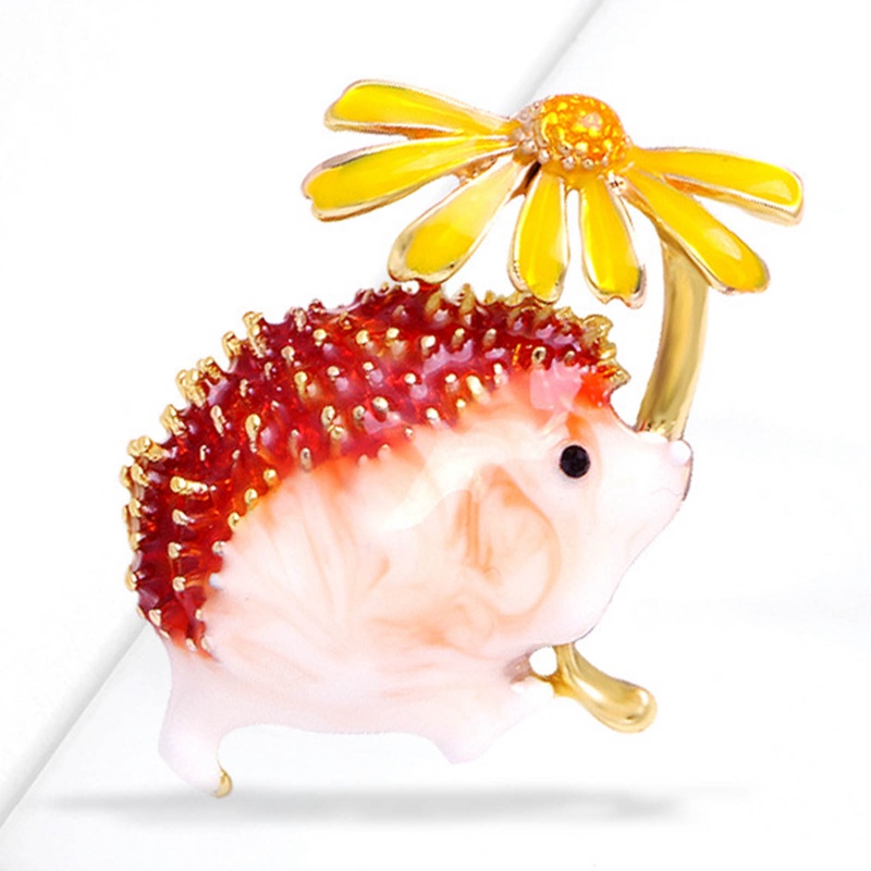 Lucu Bunga Landak Bros Wanita Hewan Peliharaan Pesta Kantor Kausal Bros Pin Hadiah