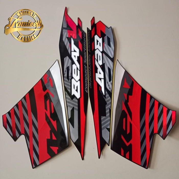 stiker striping honda new beat CBS sporty warna body hitam 2022 eSP