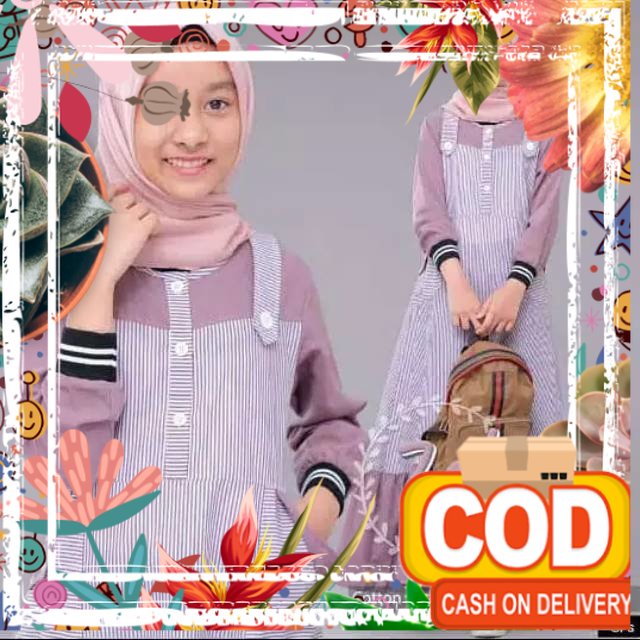 Zahwa dress kids/gamis anak 4-6th,7-9th,10-12th,13-15th/gamis anak remaja/dress muslim/ baju muslim 