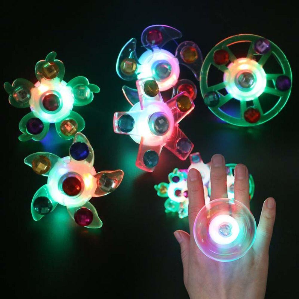 Needway   LED Glow Rings Hadiah Ulang Tahun Mainan Anak Glow Mainan Dapat Diputar Glow In The Dark Perlengkapan Pesta Luminous Rings