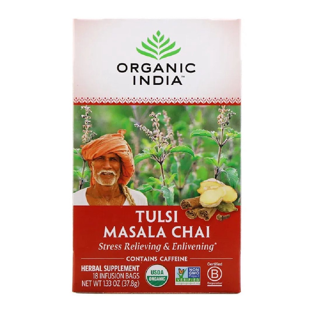 Organic India Tulsi Masala Chai Stress Relief &amp; Enliven Tea 18s x 2.1g