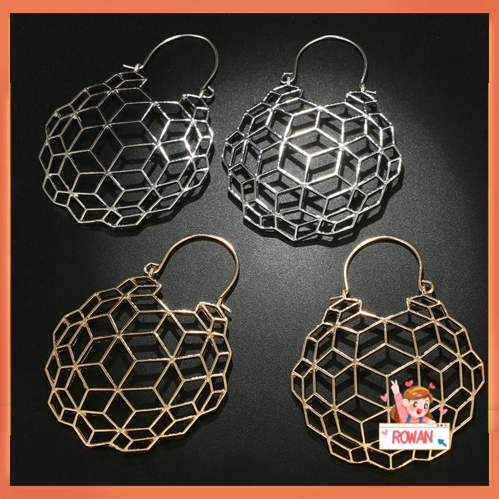 R-flower Honeycomb Earrings Fashion Anting Telinga Boho Tribal