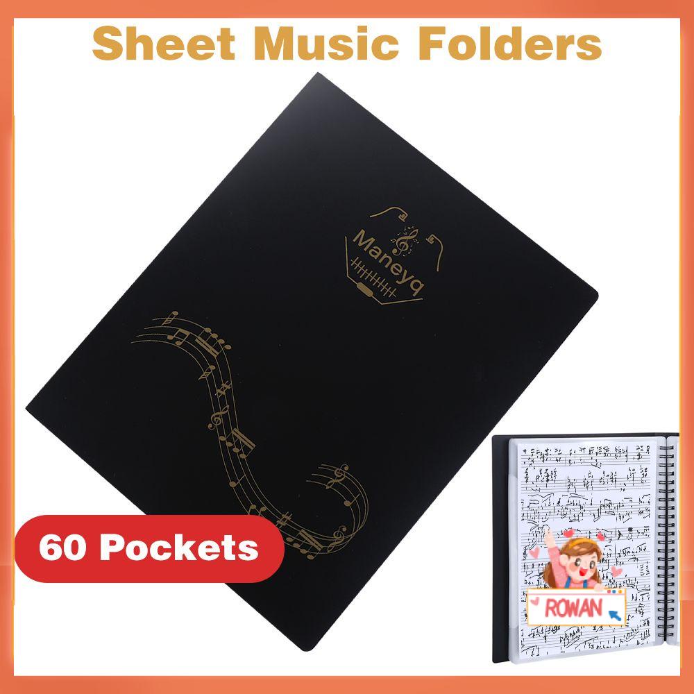 R-flower 60kantong Lembar Folder Musik Document Storage Organizer Music Score Coil Folder Spiral-Bound Music Binder