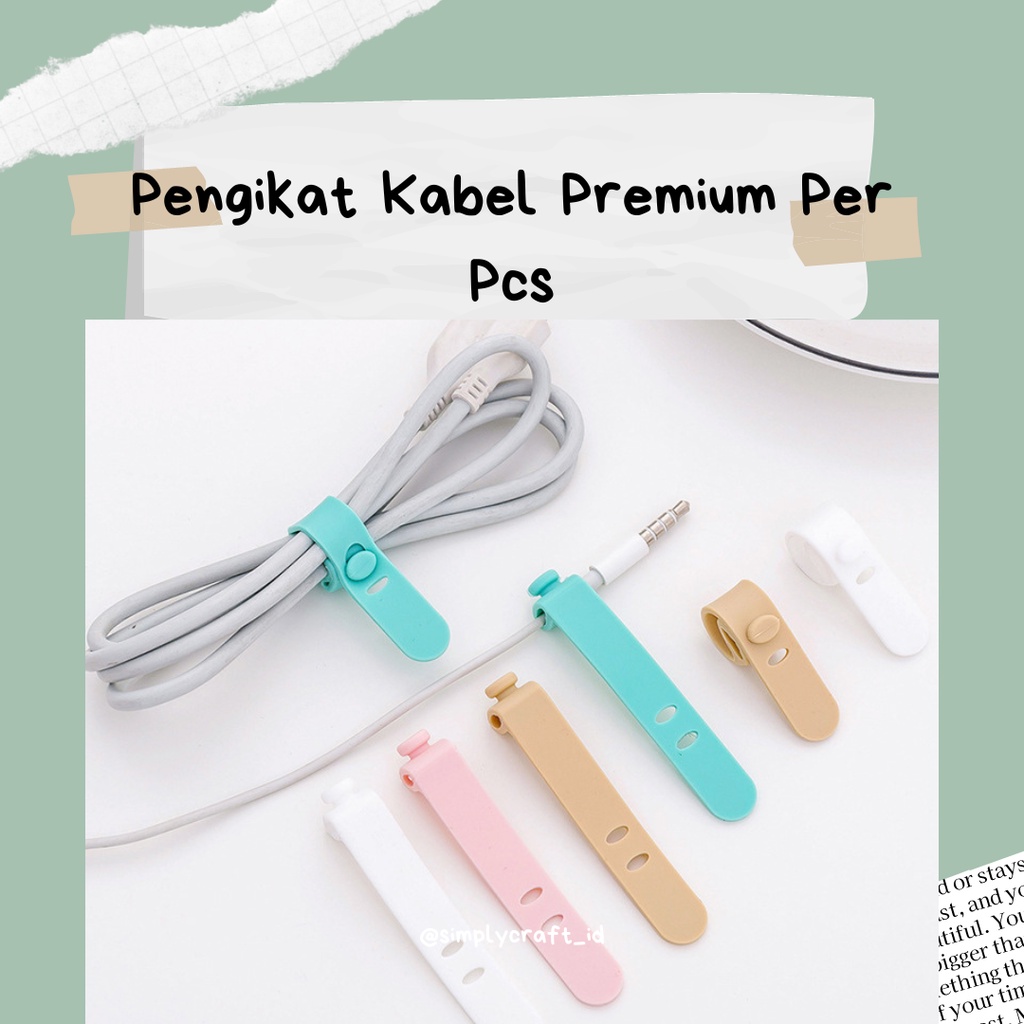 Simply Craft ID - Pengikat Kabel Charger Headset Organizer Cable Clip Cord Holder Pengikat Penggulung