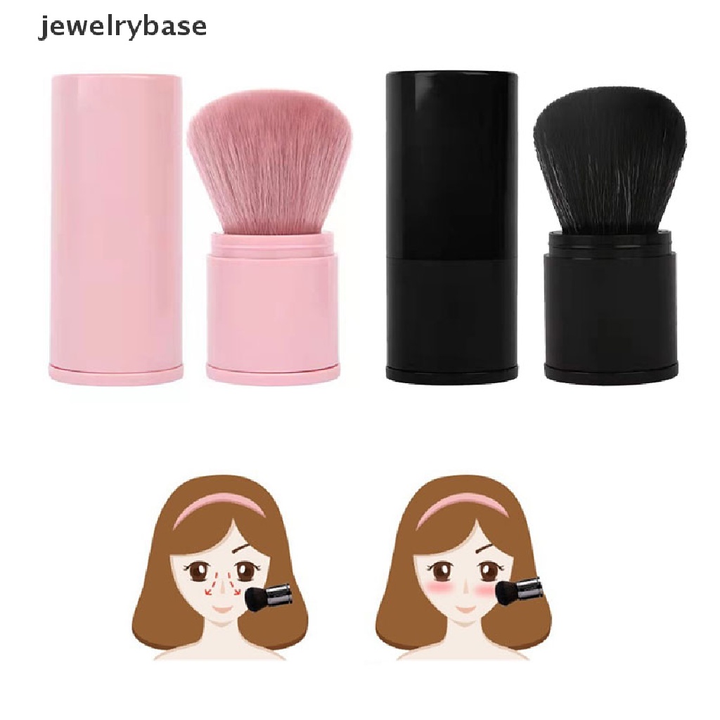 [jewelrybase] Kuas Makeup Yang Dapat Ditarik Satu Kuas Bedak Besar Blush Dengan Tutup Full Set Make Up Butik