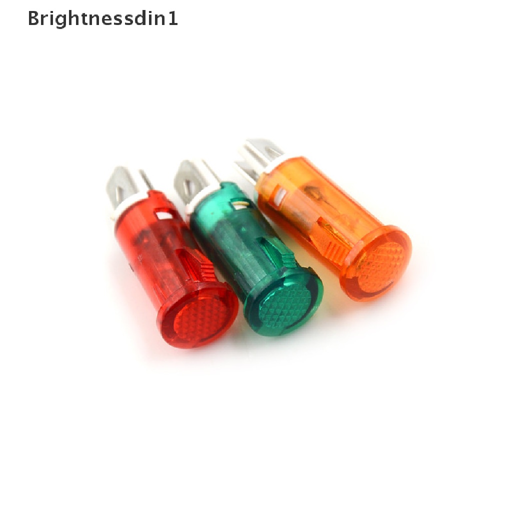 [Brightnessdin1] 10pcs Lampu Sinyal 10mm Merah Hijau Kuning Lampu Indikator Cahaya 12V 24V 220V Butik