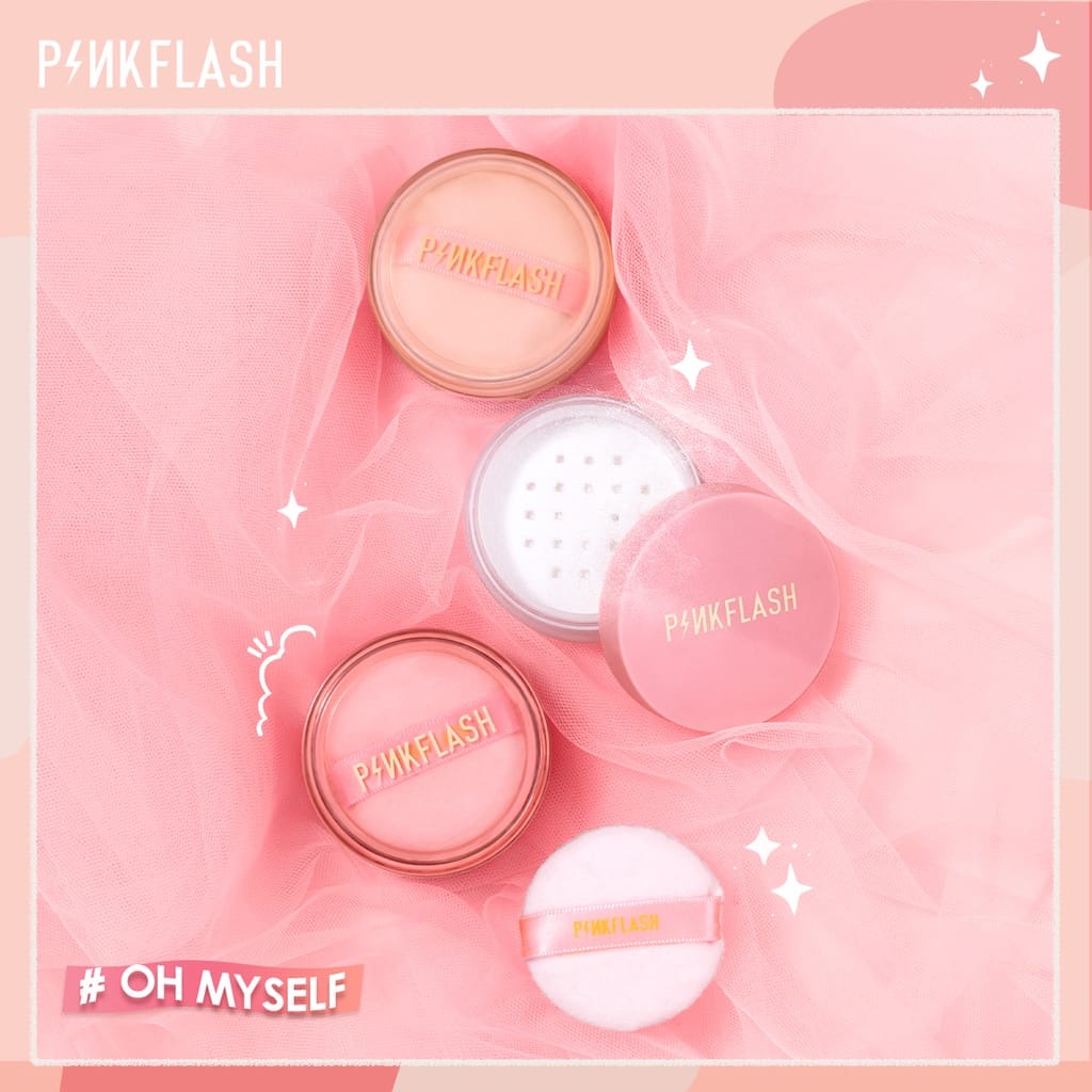 [BPOM&amp;ORI] PINKFLASH PF-F06 OhMySelf Oil Controller Loose Powder Bedak Matte Loose Setting Powder All Day Lasting 3 Colors