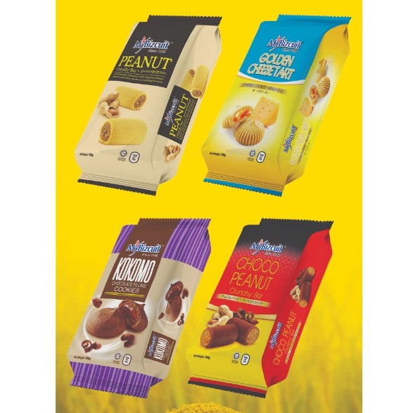 

My Bizcuit - Convi Pack 80gr / Choco Peanut / Golden Cheese Tart / Peanut Crunchy / Kokomo / Coklat Kacang / Keju Manis / Kacang Gurih / Cokelat Leleh