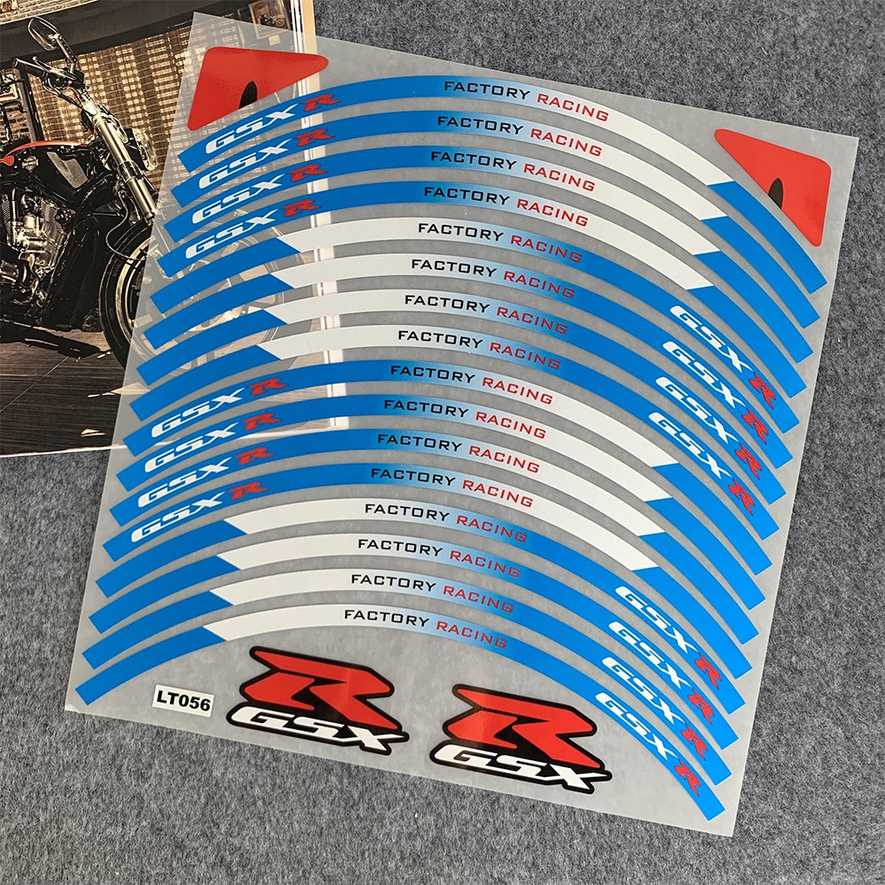 Suzuki GSX-R125 GSX-250R/GSX-R150 GSX-S150 GSX 250R 17inch Wheel Hub Reflective Sticker Motor Sepeda Motor Velg Strip Stiker Moto Racing Roda Modifikasi Decal Hias