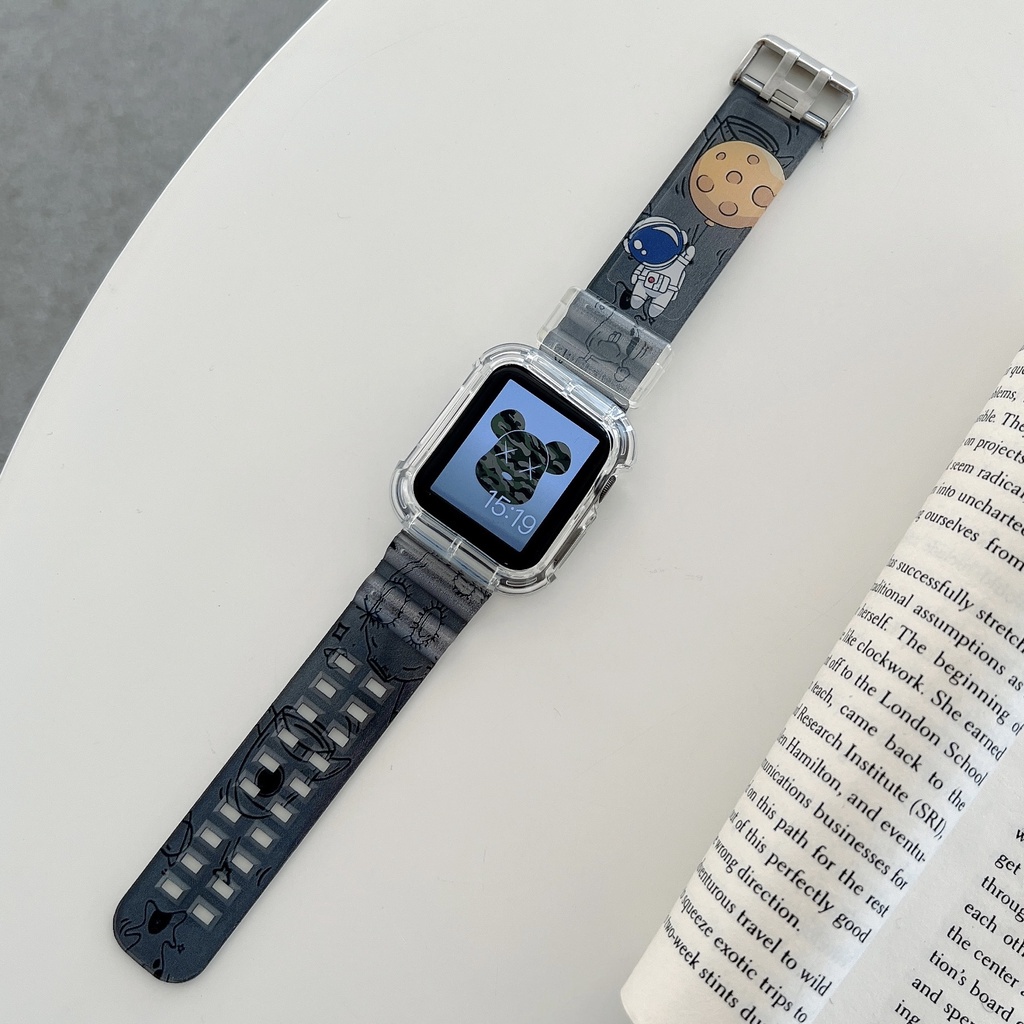 TPU  Transparent Strap for Apple Watch  41mm 45mm 2 in1  iWatch Pola yang Tali Kreatif