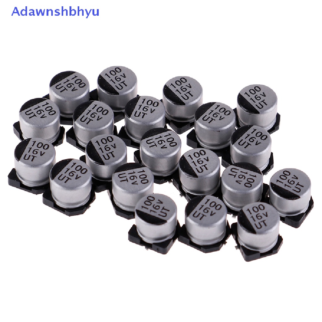 Adhyu 20pcs Kapasitor Elektrolit SMD Dengan Spesifikasi6 * 5mm 16V 100uF ID